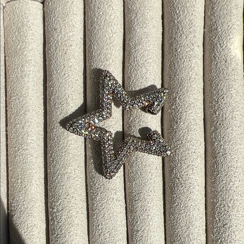 Dazzling Star Crystal Ear Clips
